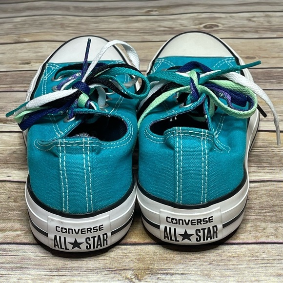 Converse Chuck Taylor All Star Teal Tropical Skull Triple Laces Mens 6 Womens 8 - Picture 7 of 16